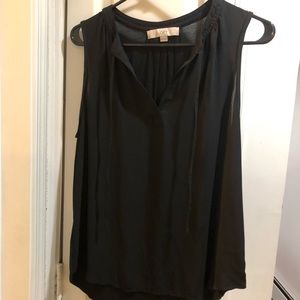 LOFT sleeveless V-blouse with string details